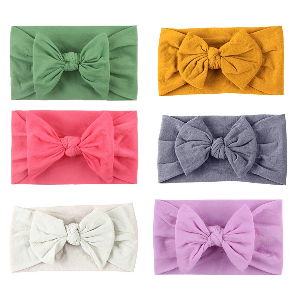 PALAY 6pcs Baby Nylon Headbands Turban Knotted Girls Hairband Super Soft and Stretchy Hair Wrap for Newborn Toddle Childrens (multicolor) PALAY 6pcs Baby Nylon Headbands Turban Knotted Girls Hairband Super Soft and Stretchy Hair Wrap for Newborn Toddle Childrens (multicolor)